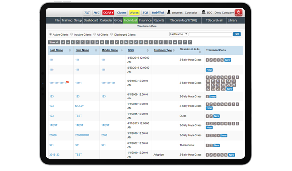 Therasoft_Treatment_Plan_screen